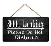6x12 Inch Wooden Hanging Plaque, Come On in Shhh Working Please Do Not Disturb Reminder Rustic Wall Sign, Hanging Plaque for Classroom Teacher Home Party Decor