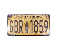 6x12 Inches Vintage Feel Rustic Home,Bathroom and Bar Wall Decor Car Vehicle License Plate Souvenir Metal Tin Sign Plaque (Big Ben London)