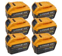 6x12Ah Replacement for Dewalt 18V Battery for DCB184 DCB180 DCB181 DCB182 DCB200 DCB201 DCB204 With Led Indicator
