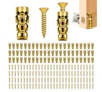 6x14mm Short Expansion Screw Set for Cabinet Hinge Repair and Stripped Thread Restoration, 30/50/100 Sets Short Expansion Wall Anchors for Wood, Tile, Stone, Concrete, Secure Cabinet Door Fastening