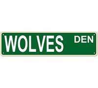 6x16 inches Wolves Den Metal Tin Sign Funny Slim Street Signs Wall Art Decor Iron Poster for Home Farmhouse Bar Cafe Garage Indoor Outdoor Gifts