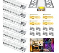 6x1M Led Drywall Profile, Led Aluminum Profile Drywall AluProfile for 18MM Strips, Led Channel Diffuser for Philips Hue