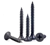 #6x2-3/8in Drywall Screws, Phillips Self Tapping Countersunk Head, Black Phosphate, Fine-Thread, Grade 8.8 High-Strength Wood Screws for Construction and Carpentry (80pcs)