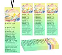 6x2 Inch Romans Road To Salvation Bookmarks Roman's Road Bookmarks Gospel Tracts with 50 Pcs Hanging Strings Christian Evangelism Gift Bookmark for Religious Study Church Evangelism Men Women (50 Pcs)