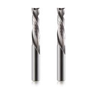 6X22mm UP &Down Cut Two Flutes Spiral Carbide Tool Cutters for CNC Router Compression Wood End Mill Bits （2 Pack）