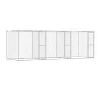 6x2m Outdoor Dog Shelter with 3 Galvanised Steel Doors, Waterproof, Spacious and Suitable for Large Breeds. Easy to assemble with a screwdriver, it is a sturdy shelter for your pets.
