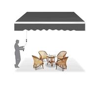 6x2m Replacement Fabric for Sun Awning UVResistant Canopy Cover Extendable Shade Cloth Top Cover for Patio Umbrella Grey (20x6.5ft)