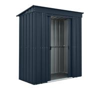 Globel 6 x 3ft 2 Door Grey Metal Pent Garden Shed - Size: 3 x 6ft - Wilko