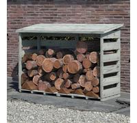 Shire 6 ft x 3 ft Pressure Treated Log Store, Brown