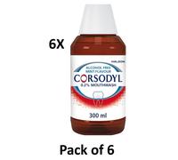 6X300ml Corsodyl Mint Mouthwash Gum Disease Treatment - Alcohol Free Gingivitis