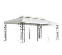 vidaXL Gazebo with Double Roof Party Tent Pavilion Marquee White 6x3 m Steel