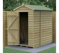 6x4 Forest 4Life Overlap Windowless Apex Wooden Shed - 6x4 Forest Overlap Shed - Windowless - Pressure Treated - With Installation on customers prepar