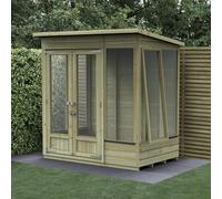 6x4 Forest Beckwood Shiplap Pent Summerhouse with Double Doors - 25yr Guarantee - 1 Opening Side Window - With Installation