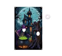 6x4 Ft Halloween Horror Night Photography Backdrop with Scary Witch Design for Party Photo Props