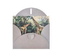6x4 inch A pair of giraffes Gray prints greeting card with envelope, suitable for birthday wishes, wedding congratulations