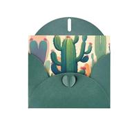 6x4 inch Abstract cactus Dark Green prints greeting card with envelope, suitable for birthday wishes, wedding congratulations