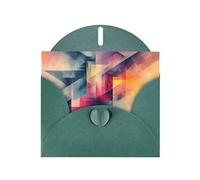 6x4 inch Abstract fractal gradient Dark Green prints greeting card with envelope, suitable for birthday wishes, wedding congratulations