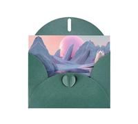 6x4 inch Abstract glacier Dark Green prints greeting card with envelope, suitable for birthday wishes, wedding congratulations