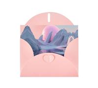6x4 inch Abstract glacier Pink prints greeting card with envelope, suitable for birthday wishes, wedding congratulations