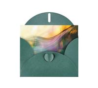 6x4 inch Abstract wave ink splash Dark Green prints greeting card with envelope, suitable for birthday wishes, wedding congratulations
