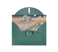 6x4 inch Alpine Dawn Dark Green prints greeting card with envelope, suitable for birthday wishes, wedding congratulations