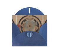 6x4 inch Ancient Circle Pattern Blue prints greeting card with envelope, suitable for birthday wishes, wedding congratulations