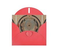 6x4 inch Ancient Circle Pattern Red prints greeting card with envelope, suitable for birthday wishes, wedding congratulations