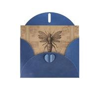 6x4 inch Ancient insects Blue prints greeting card with envelope, suitable for birthday wishes, wedding congratulations