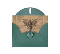 6x4 inch Ancient insects Dark Green prints greeting card with envelope, suitable for birthday wishes, wedding congratulations