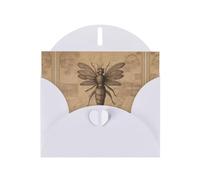 6x4 inch Ancient insects White prints greeting card with envelope, suitable for birthday wishes, wedding congratulations