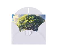 6x4 inch Ancient oak trees towering White prints greeting card with envelope, suitable for birthday wishes, wedding congratulations