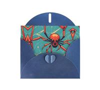6x4 inch Ancient Spider Blue prints greeting card with envelope, suitable for birthday wishes, wedding congratulations