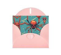 6x4 inch Ancient Spider Pink prints greeting card with envelope, suitable for birthday wishes, wedding congratulations