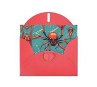 6x4 inch Ancient Spider Red prints greeting card with envelope, suitable for birthday wishes, wedding congratulations