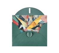 6x4 inch Art Origami Dark Green prints greeting card with envelope, suitable for birthday wishes, wedding congratulations