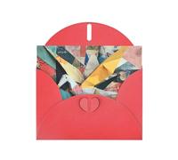 6x4 inch Art Origami Red prints greeting card with envelope, suitable for birthday wishes, wedding congratulations