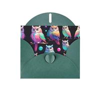 6x4 inch Aurora Owl Dark Green prints greeting card with envelope, suitable for birthday wishes, wedding congratulations