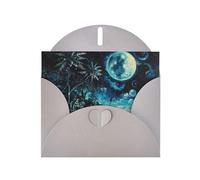 6x4 inch Beach at night Gray prints greeting card with envelope, suitable for birthday wishes, wedding congratulations