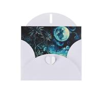 6x4 inch Beach at night White prints greeting card with envelope, suitable for birthday wishes, wedding congratulations