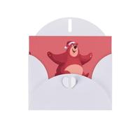 6x4 inch Bear Happy Hour White prints greeting card with envelope, suitable for birthday wishes, wedding congratulations