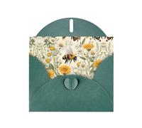 6x4 inch Bee Dark Green prints greeting card with envelope, suitable for birthday wishes, wedding congratulations