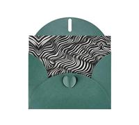 6x4 inch Black and white stripes Dark Green prints greeting card with envelope, suitable for birthday wishes, wedding congratulations