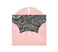 6x4 inch Black and white stripes Pink prints greeting card with envelope, suitable for birthday wishes, wedding congratulations