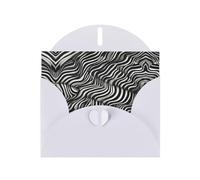 6x4 inch Black and white stripes White prints greeting card with envelope, suitable for birthday wishes, wedding congratulations
