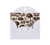 6x4 inch Black Forest Boletus White prints greeting card with envelope, suitable for birthday wishes, wedding congratulations