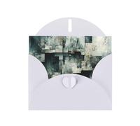 6x4 inch Block fragments White prints greeting card with envelope, suitable for birthday wishes, wedding congratulations