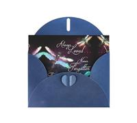 6x4-inch Blue colorful dragonfly print Greeting Card Set with Envelope - Wedding/Birthday Invitations
