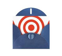 6x4-inch Blue design target print Greeting Card Set with Envelope - Wedding/Birthday Invitations