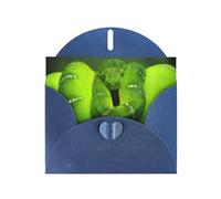 6x4-inch Blue Green Snake print Greeting Card Set with Envelope - Wedding/Birthday Invitations