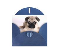 6x4-inch Blue Paddy Dog print Greeting Card Set with Envelope - Wedding/Birthday Invitations